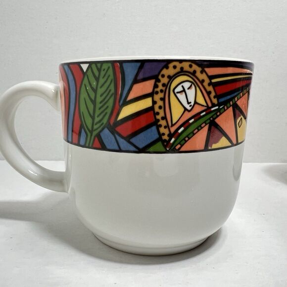 2 VITROMASTER 1991 Metropolitan Cup Mug  Stoneware RETRO Art Deco Indonesia VNTG - Picture 2 of 12